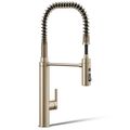 Product Image of Purist Semi-professional Kitchen Faucet w/ 3-Function Sprayhead (Vibrant Brushed Bronze), K-24982-BV