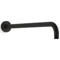 Product Image of Statement 19" Wall Mount 1-Function Rainhead Arm And Flange (Matte Black), K-26307-BL