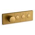 Product Image of Anthem Three-outlet Recessed Mechanical Thermostatic Valve Control (Vibrant Brushed Moderne Brass), K-26347-9-2MB