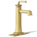 Product Image of Riff Tall Single-handle Bathroom Sink Faucet, 1.2 GPM (Vibrant Brushed Moderne Brass), K-26430-4-2MB