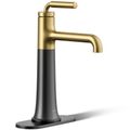 Product Image of Tone Tall Single-handle Bathroom Sink Faucet, 1.2 GPM (Matte Black w/ Brushed Moderne Brass), K-26437-4-BMB