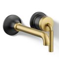 Product Image of Tone Wall Mount Single-handle Bathroom Sink Faucet, 1.2 GPM (Matte Black w/ Brushed Moderne Brass), K-26438-4-BMB
