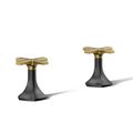 Product Image of Occasion Cross Bathroom Sink Faucet Handles (Matte Black w/ Brushed Moderne Brass), K-27010-3-BMB