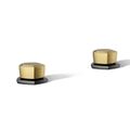 Product Image of Occasion Knob Bathroom Sink Faucet Handles (Matte Black w/ Brushed Moderne Brass), K-27010-9-BMB