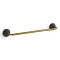 Product Image of Tone 18" Towel Bar (Matte Black w/ Brushed Moderne Brass), K-27425-BMB