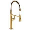 Product Image of Edalyn by Studio McGee Semi-professional Kitchen Faucet w/ 2-Function Sprayhead (Vibrant Brushed Moderne Brass), K-28360-2MB