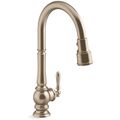 Product Image of Artifacts Touchless Pull-down Kitchen Faucet w/ 3-Function Sprayhead (Vibrant Brushed Bronze), K-29709-BV
