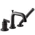 Product Image of Castia Deck Mounted Bath Faucet w/ Handshower (Matte Black), K-35913-4-BL