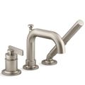 Product Image of Castia Deck Mounted Bath Faucet w/ Handshower (Vibrant Brushed Nickel), K-35913-4-BN