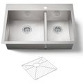 Product Image of Vault 33" Top-/undermount Double-bowl Kitchen Sink (Stainless Steel), K-3823-1-NA