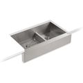 Product Image of Vault Smart Divide 35-1/2" Undermount Double-bowl Farmhouse Kitchen Sink (Stainless Steel), K-3945-NA