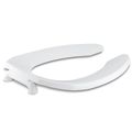 Product Image of Lustra Elongated Toilet Seat w/ Self-sustaining Check Hinge (White), K-4670-SC-0