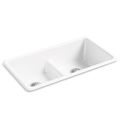 Product Image of Iron/Tones Smart Divide 33" Top-/undermount Double-bowl Kitchen Sink (White), K-5312-0
