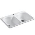 Product Image of Hartland 33" Top Mount Double-bowl Kitchen Sink (White), K-5818-1-0