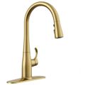 Product Image of Simplice Compact Pull-down Kitchen Faucet w/ 3-Function Sprayhead (Vibrant Brushed Moderne Brass), K-597-2MB
