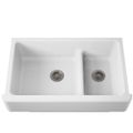 Product Image of Whitehaven Hayridge Smart Divide 35-11/16" Undermount Double-bowl Farmhouse Kitchen Sink (White), K-6349-0