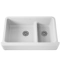 Product Image of Whitehaven Smart Divide 35-3/4" Undermount Double-bowl Farmhouse Kitchen Sink (White), K-6427-0