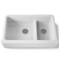 Product Image of Whitehaven Smart Divide 35-3/4" Undermount Double-bowl Farmhouse Kitchen Sink (Biscuit), K-6427-96