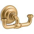 Product Image of Artifacts Double Robe Hook (Vibrant Brushed Moderne Brass), K-72572-2MB