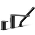 Product Image of Composed Deck Mounted Bath Faucet w/ Handshower (Matte Black), K-73078-4-BL