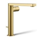 Product Image of Composed Tall Single-handle Bathroom Sink Faucet w/ Cylindrical Handle, 1.2 GPM (Vibrant Brushed Moderne Brass), K-73159-7-2MB