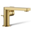 Product Image of Composed Single-handle Bathroom Sink Faucet w/ Lever Handle, 1.2 GPM (Vibrant Brushed Moderne Brass), K-73167-4-2MB