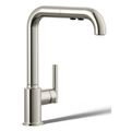 Product Image of Purist Pull-out Kitchen Faucet w/ 3-Function Sprayhead (Vibrant Polished Nickel), K-7505-SN