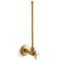 Product Image of 1/2" Npt Angle Supply w/ Stop w/ Cross Handle And Annealed Vertical Tube (Vibrant Brushed Moderne Brass), K-7638-2MB