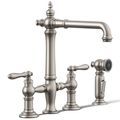 Product Image of Artifacts 3-Hole Bridge Kitchen Faucet w/ Side Sprayer (Vibrant Stainless)