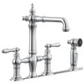 Product Image of Artifacts 3-Hole Bridge Bar Sink Faucet w/ Side Sprayer (Polished Chrome), K-76520-4-CP