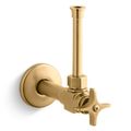 Product Image of 1/2" Angle Supply w/ Stop, Cross Handle And Rigid Vertical Tube (Vibrant Brushed Moderne Brass), K-7653-2MB