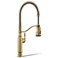 Product Image of Tournant Semi-professional Kitchen Faucet w/ 3-Function Sprayhead (Vibrant Brushed Moderne Brass), K-77515-2MB