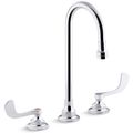 Product Image of Triton Bowe 0.5 GPM Widespread Bathroom Sink Faucet w/ Laminar Flow, Gooseneck Spout And Wristblade Handles, Drain Not Included (Polished Chrome), K-800T70-5ANL-CP