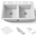 Product Image of Riverby 33" Undermount Double-bowl Workstation Kitchen Sink (White), K-8679-5UA3-0