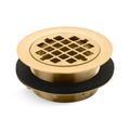 Product Image of Round Shower Drain For Use w/ Plastic Pipe, Gasket Included (Vibrant Brushed Moderne Brass), K-9132-2MB