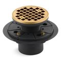 Product Image of Clearflo Round Design Tile-in Shower Drain (Vibrant Brushed Moderne Brass), K-9135-2MB