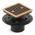 Product Image of Clearflo Square Design Tile-in Shower Drain (Vibrant Brushed Moderne Brass)