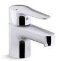 Product Image of July Centerset Commercial Bathroom Faucet w/ Ground Joints, Grid Drain, 0.5 GPM Spray And 3-1/4" Lever Handle (Polished Chrome), K-97283-4-CP