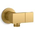 Product Image of Exhale Wall Mount Handshower Holder w/ Supply Elbow And Check Valve (Vibrant Brushed Moderne Brass)