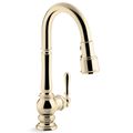 Product Image of Artifacts Pull-down Kitchen Faucet w/ 3-Function Sprayhead (Vibrant French Gold), K-99261-AF