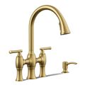 Product Image of Oresund Pulldown Bridge Kitchen Faucet (Vibrant Brushed Moderne Brass), K-R28705-SD-2MB