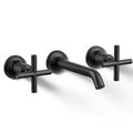 Product Image of Purist Wall Mount Bathroom Faucet w/ Cross Handles, 1.2 GPM (Matte Black), K-T14413-3-BL