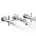 Product Image of Purist Wall Mount Bathroom Faucet w/ Cross Handles, 1.2 GPM (Polished Chrome), K-T14413-3-CP