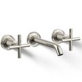 Product Image of Purist Wall Mount Bathroom Faucet w/ Cross Handles, 1.2 GPM (Vibrant Polished Nickel), K-T14413-3-SN