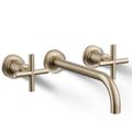 Product Image of Purist Wall Mount Bathroom Faucet w/ Cross Handles, 1.2 GPM (Vibrant Brushed Bronze), K-T14414-3-BV