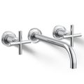 Product Image of Purist Wall Mount Bathroom Faucet w/ Cross Handles, 1.2 GPM (Polished Chrome), K-T14414-3-CP