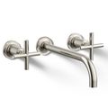 Product Image of Purist Wall Mount Bathroom Faucet w/ Cross Handles, 1.2 GPM (Vibrant Polished Nickel), K-T14414-3-SN