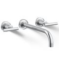 Product Image of Purist Wall Mount Bathroom Faucet w/ Lever Handles, 1.2 GPM (Polished Chrome), K-T14414-4-CP