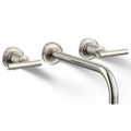 Product Image of Purist Wall Mount Bathroom Faucet w/ Lever Handles, 1.2 GPM (Vibrant Polished Nickel), K-T14414-4-SN