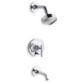 Product Image of Purist Rite-temp Bath And Shower Trim Kit w/ Push-button Diverter And Lever Handle, 2.5 GPM (Polished Chrome), K-T14420-4-CP